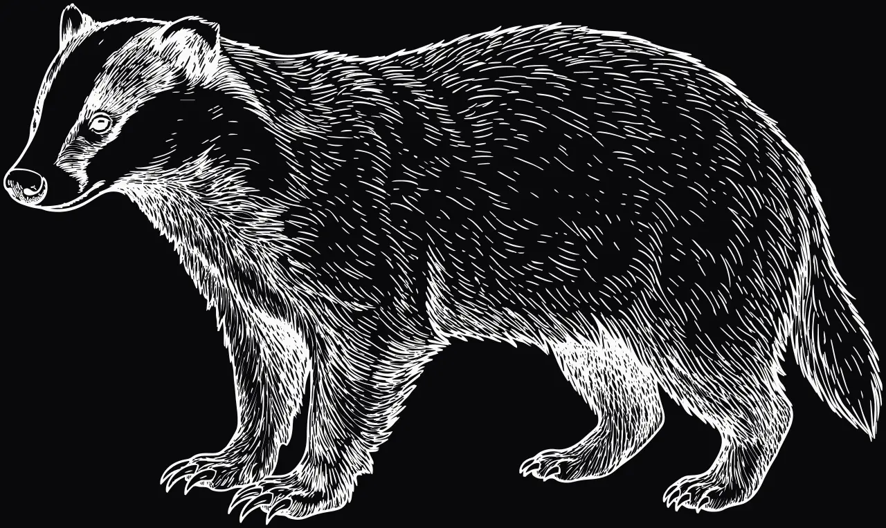 Dachs (Meles meles), Lasergravur