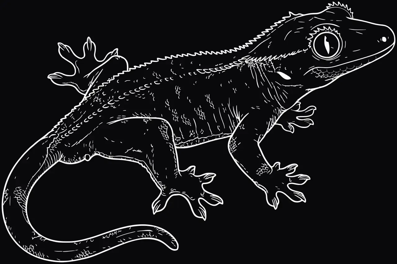 Kronengecko (Correlophus ciliatus), Lasergravur