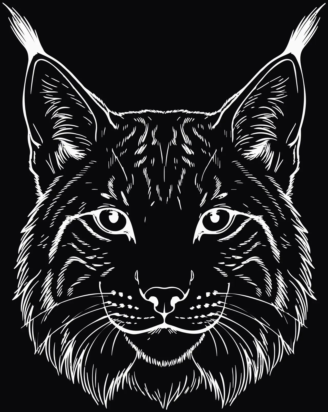 Luchs (Kopf) (Lynx lynx), Lasergravur