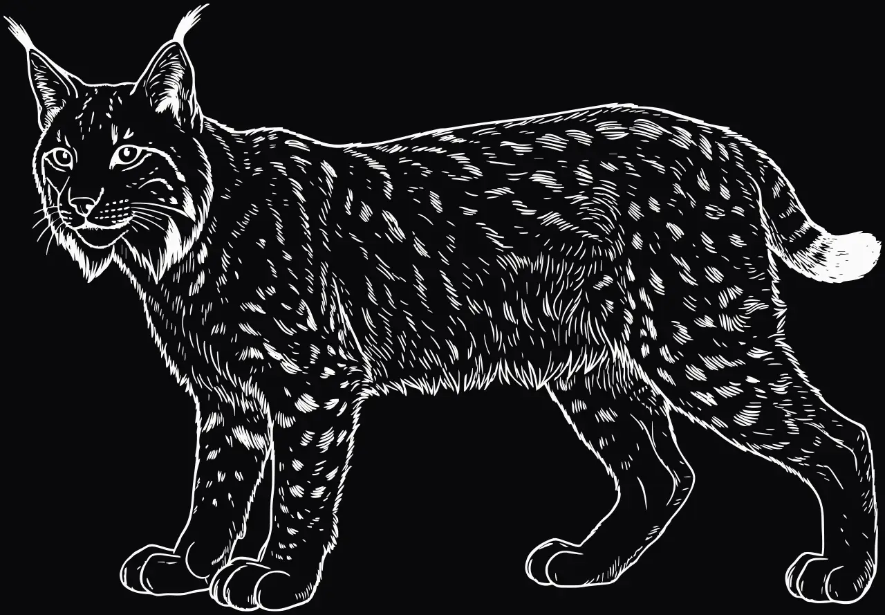 Luchs (Lynx lynx), Lasergravur