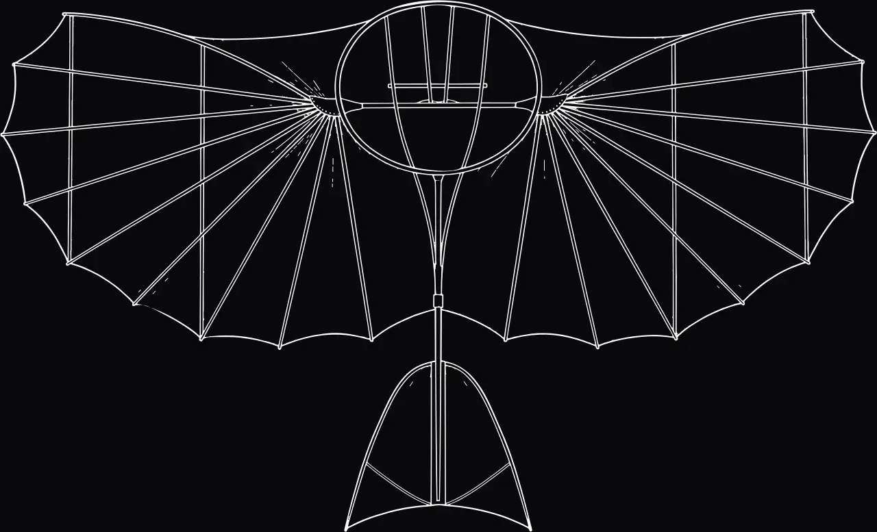 Lilienthal glider (DRP 77916 · 1893), laser engraving