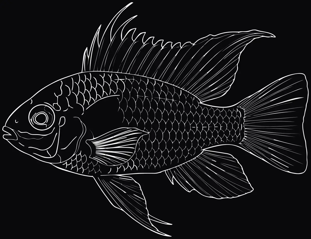 Ram cichlid (Microgeophagus ramirezi), laser engraving