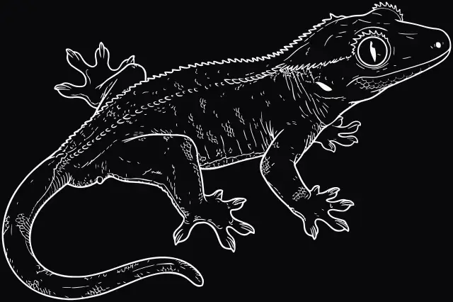 Kronengecko (Correlophus ciliatus), Lasergravur