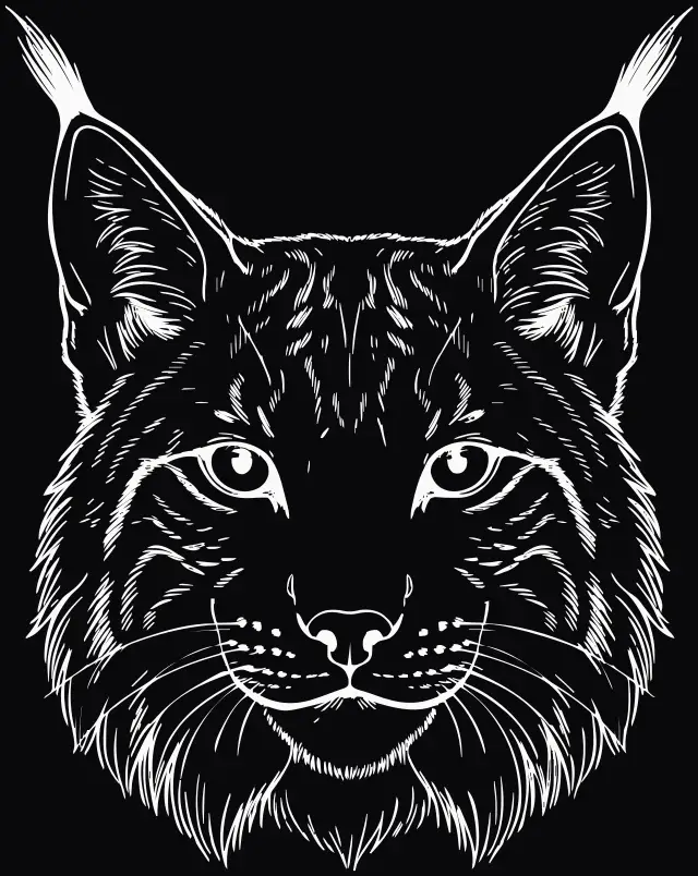 Luchs (Kopf) (Lynx lynx), Lasergravur