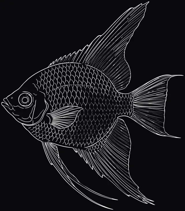 Skalar (Pterophyllum scalare), Lasergravur